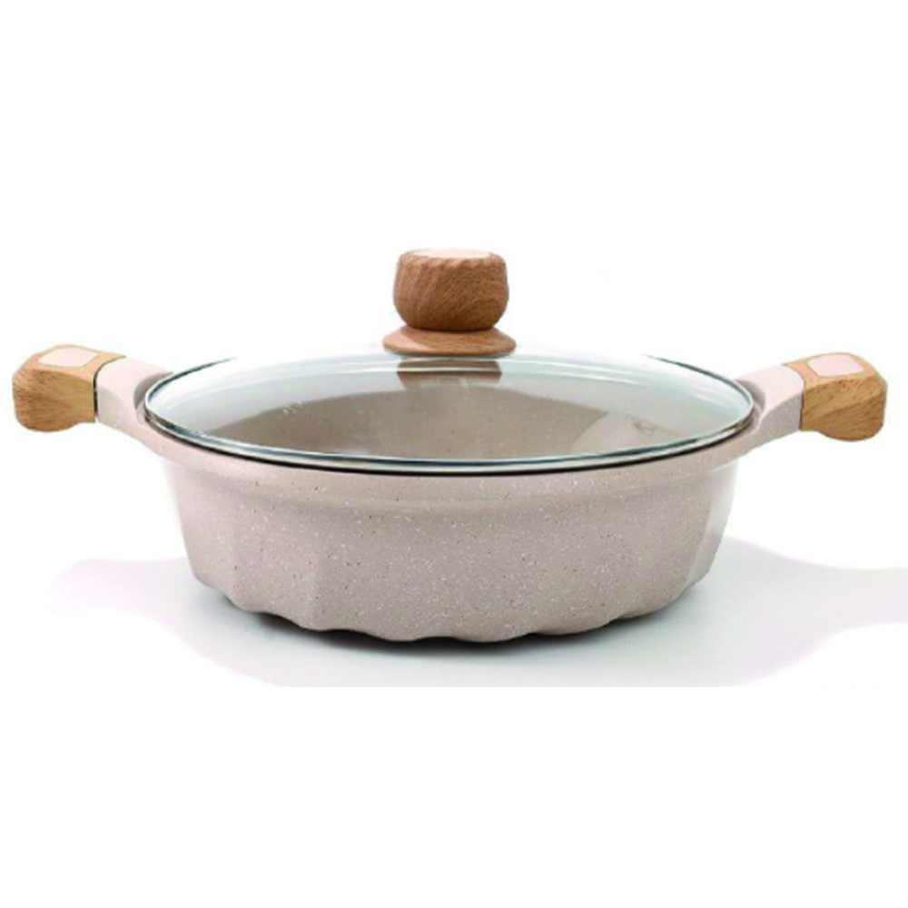 Sauteuse en aluminium 24cm + couvercle en verre MEDEK
