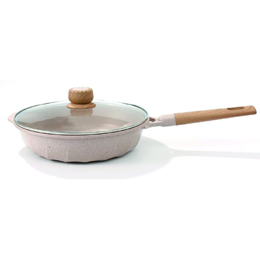 Wok en aluminium 28cm + couvercle en verre MEDEK